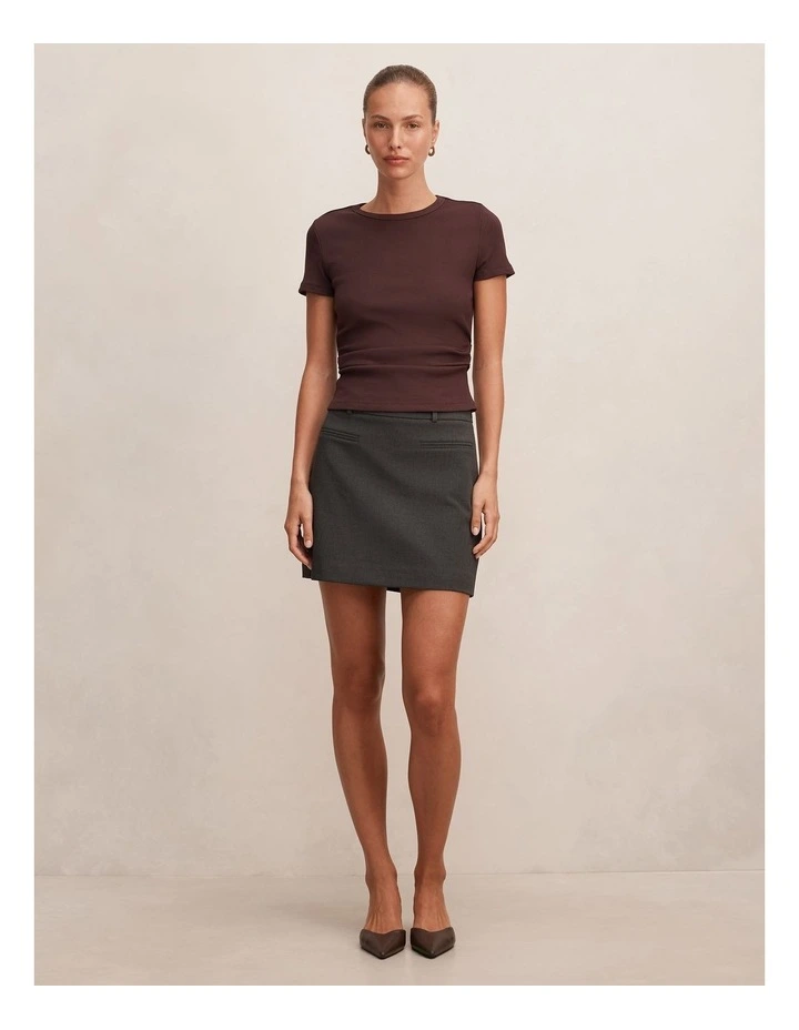 Kelly Tuck Detail Baby TinShirt in Brown image 5