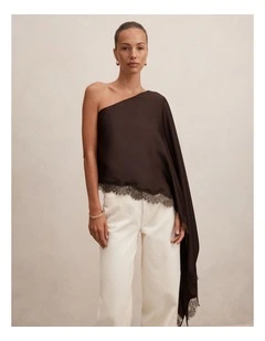 Alanna Asymmetrical Top in Brown