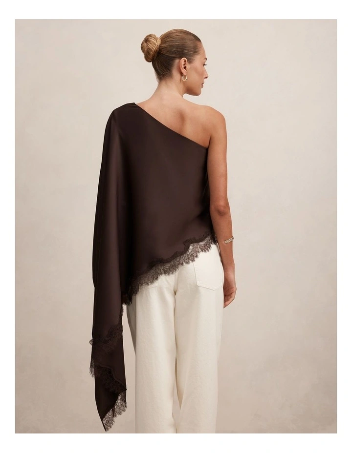 Alanna Asymmetrical Top in Brown image 2