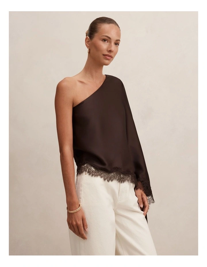 Alanna Asymmetrical Top in Brown image 3