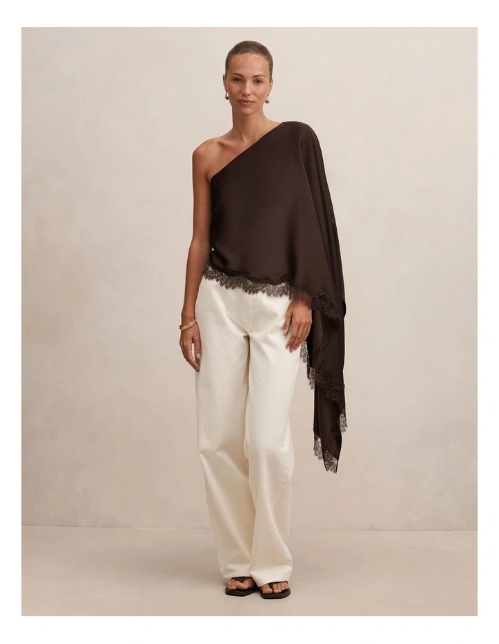 Alanna Asymmetrical Top in Brown image 5