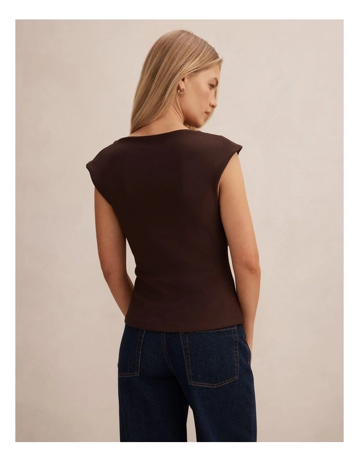 Serena Hardware Detail Top in Chocolate image 2