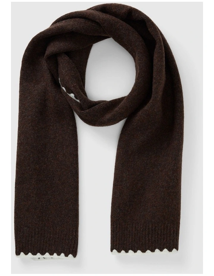 Tatum Stitch Detail Scarf in Chocolate image 1