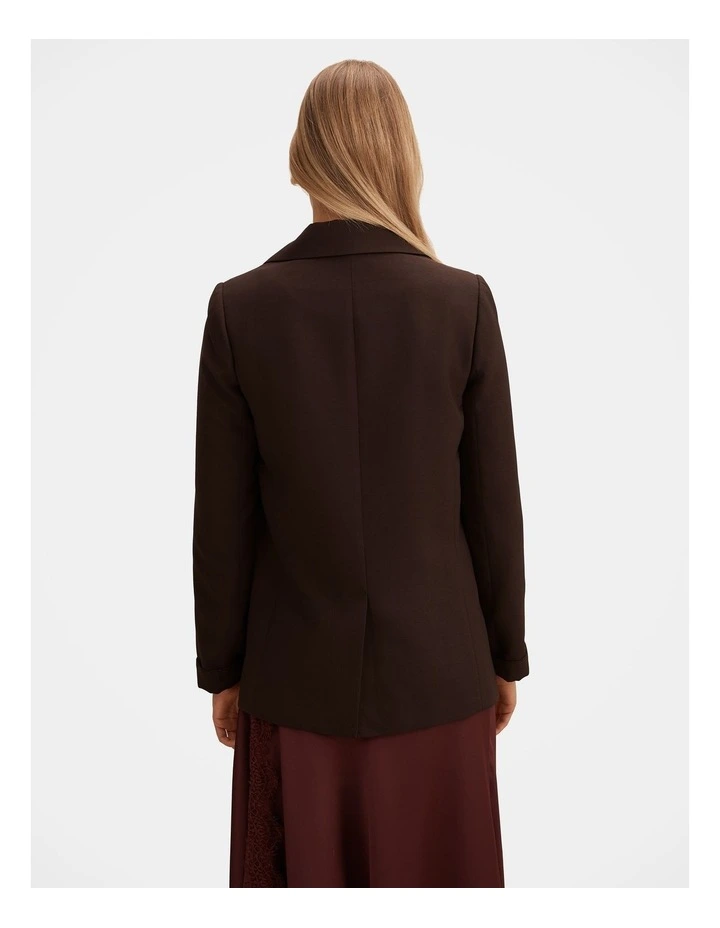 Dylan Boyfriend Blazer in Brown image 2