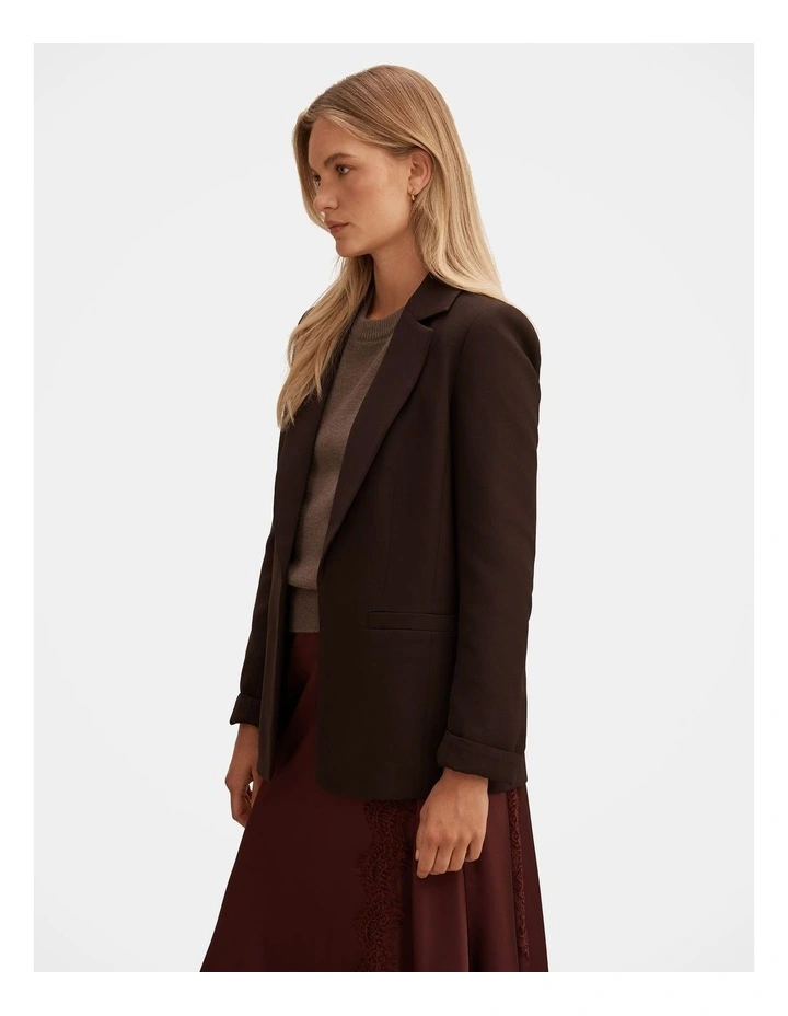 Dylan Boyfriend Blazer in Brown image 3
