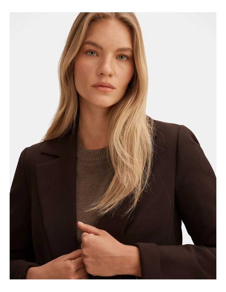 Dylan Boyfriend Blazer in Brown image 4