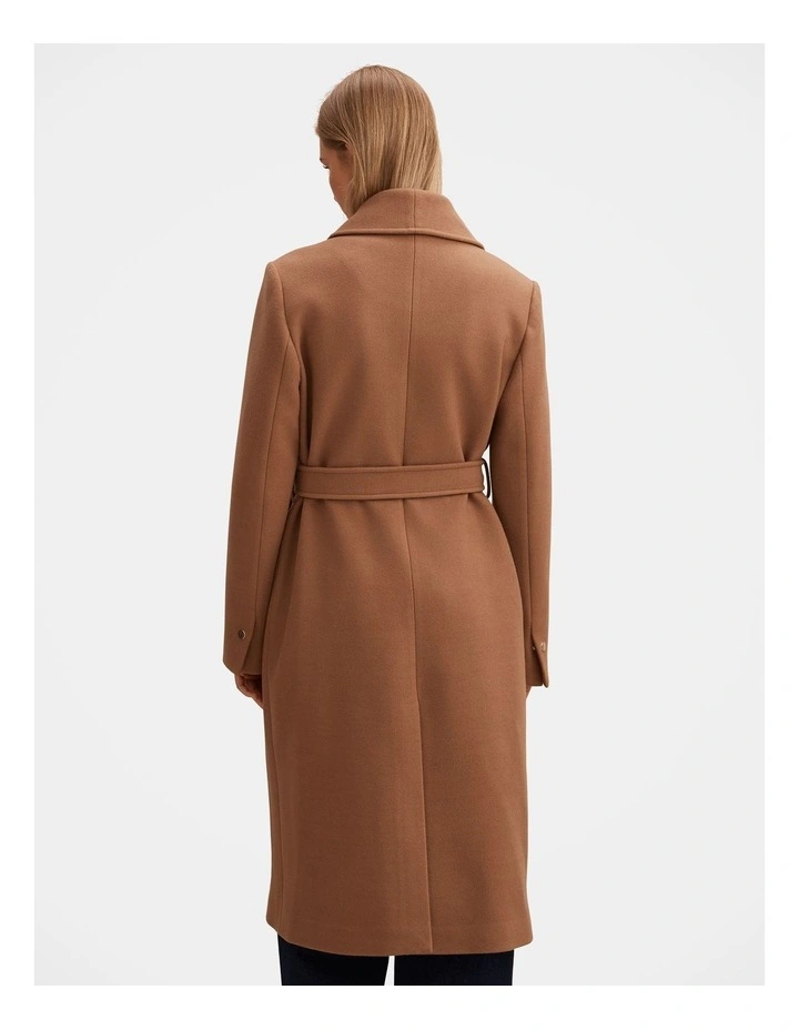 Clarissa Wrap Coat in Beige image 2