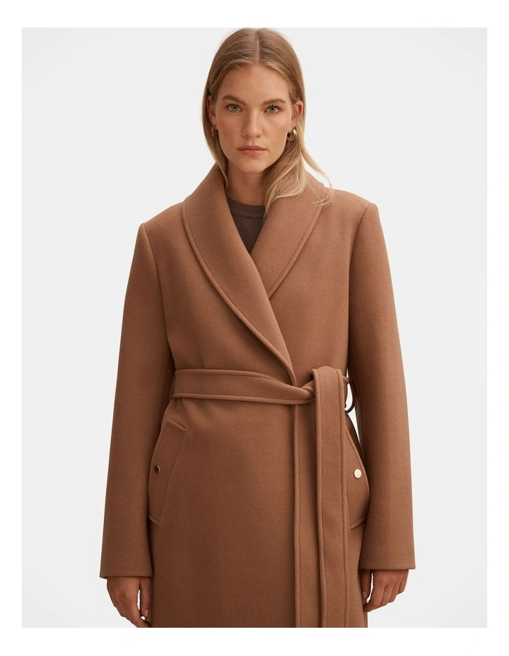 Clarissa Wrap Coat in Beige image 4