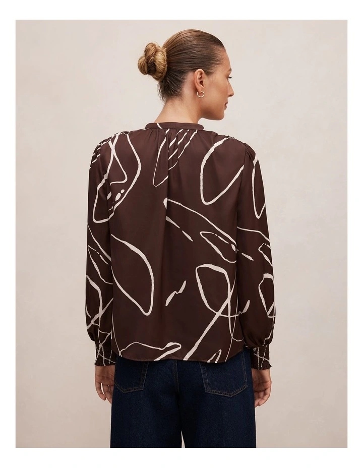 Savannah Button Up Blouse in Chocolate image 2