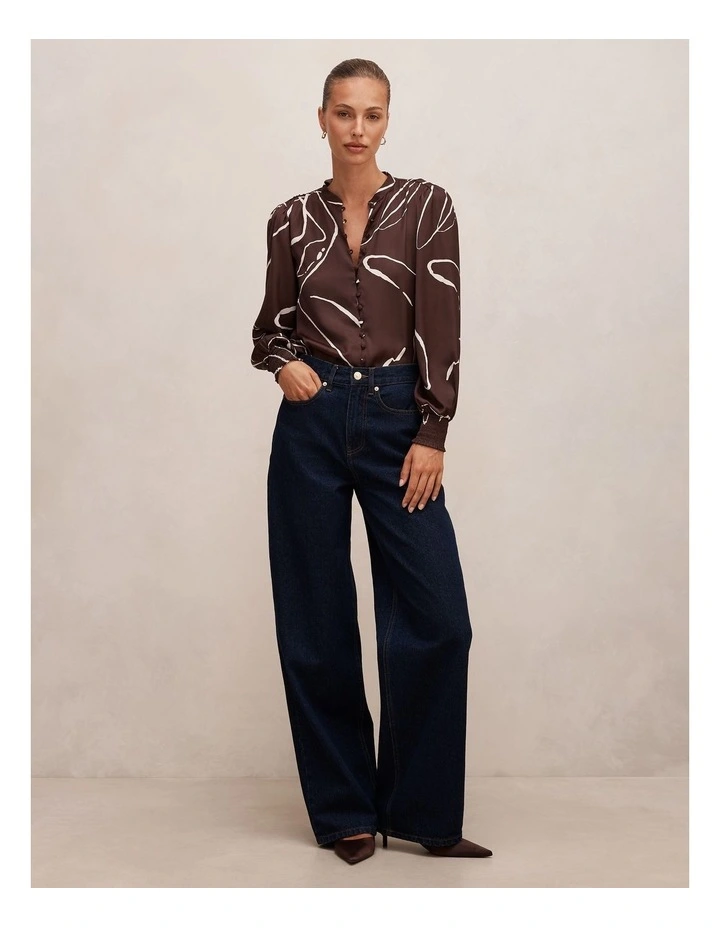 Savannah Button Up Blouse in Chocolate image 5