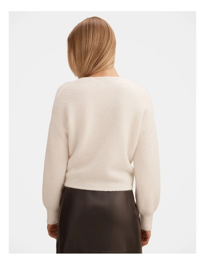 Arianne Twist Front Sweater in Cream image 2