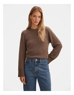 Ella Wide Sleeves Jumper in Brown
