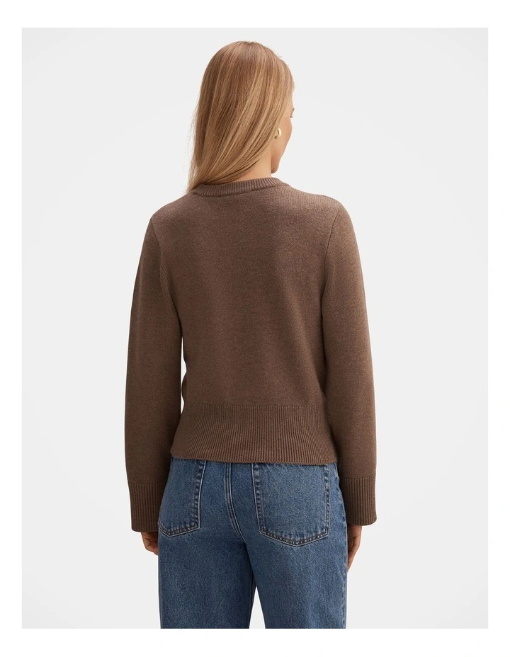 Ella Wide Sleeves Jumper in Brown image 2