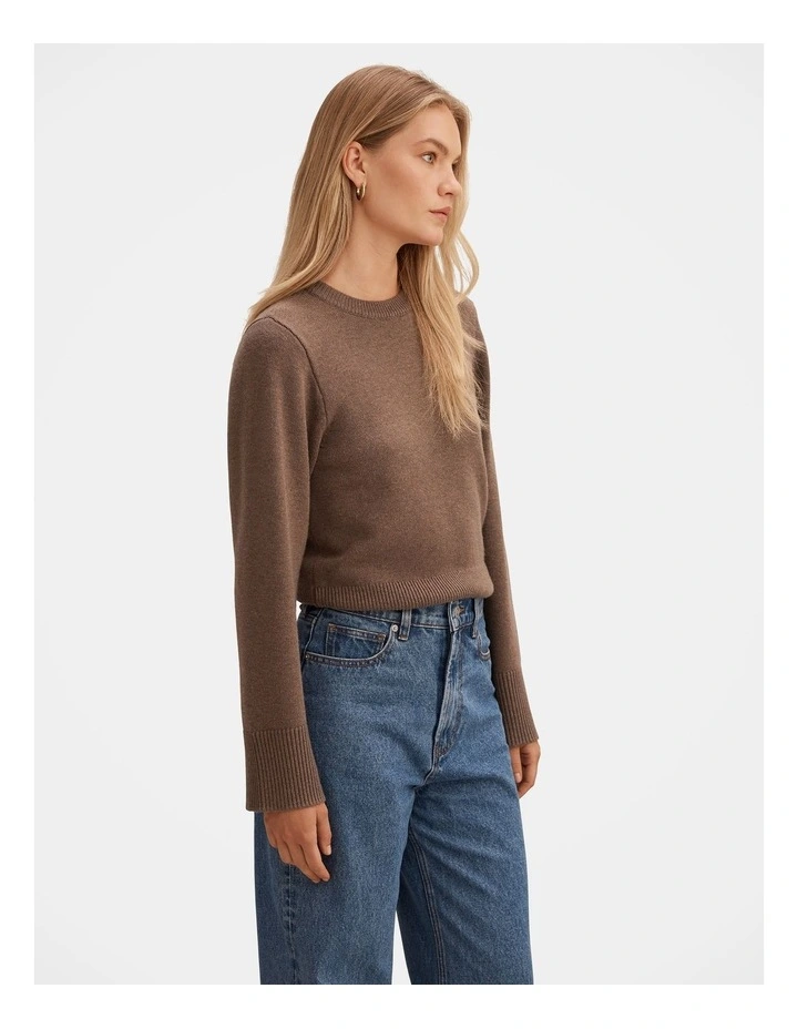 Ella Wide Sleeves Jumper in Brown image 3
