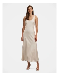 Coco Satin Scoop Neck in Cream