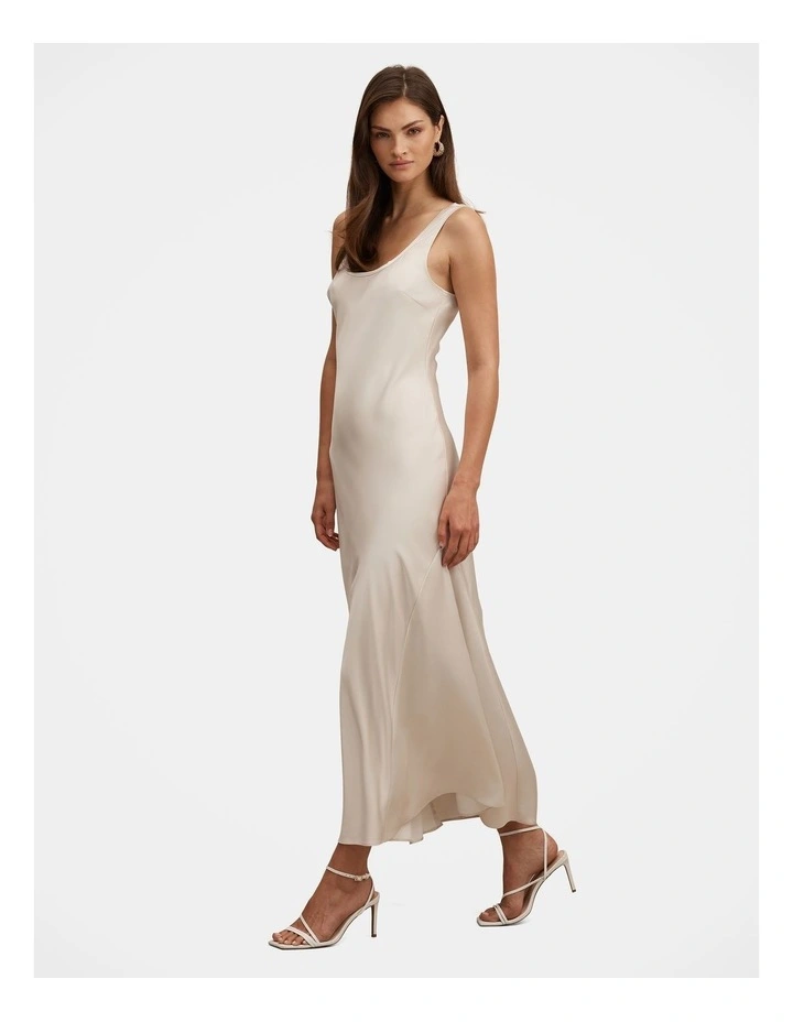 Coco Satin Scoop Neck in Cream image 3