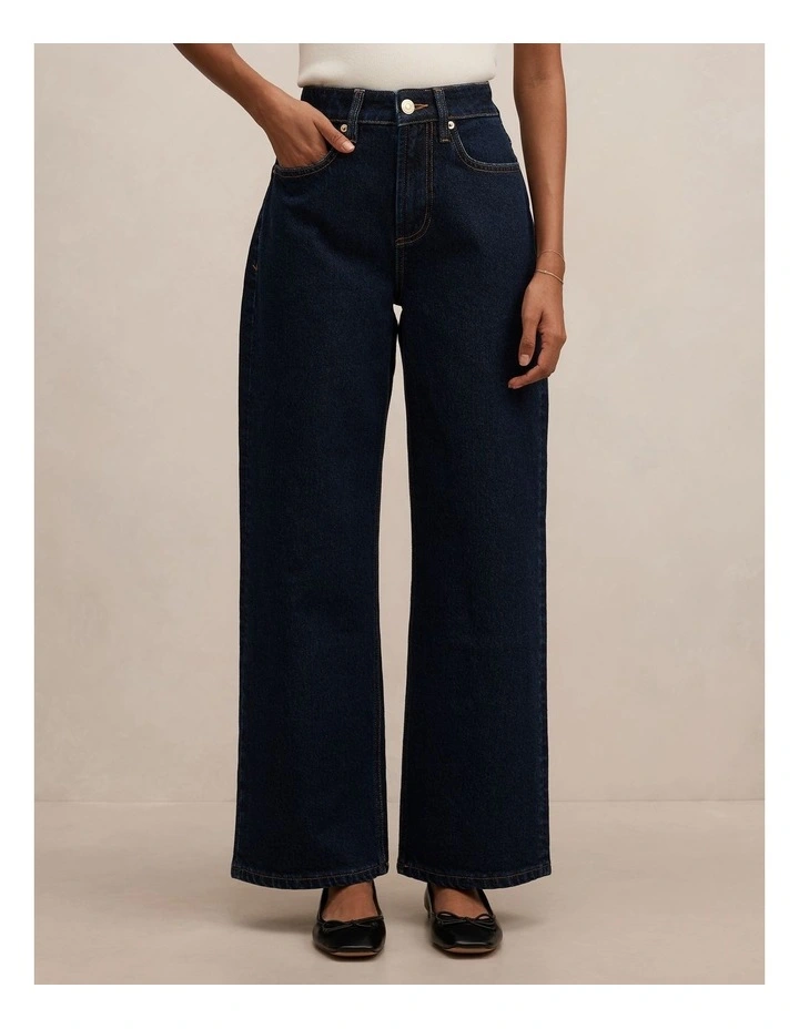 Nicki Mid Rise Straight Jeans in Blue image 1