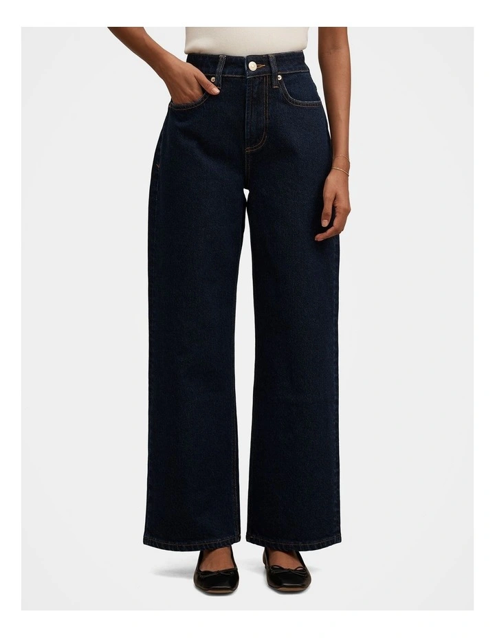 Nicki Mid Rise Straight Jeans in Blue image 1