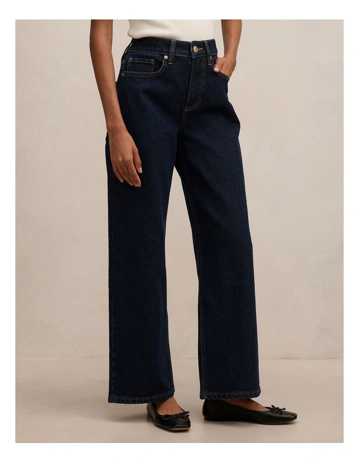 Nicki Mid Rise Straight Jeans in Blue image 3