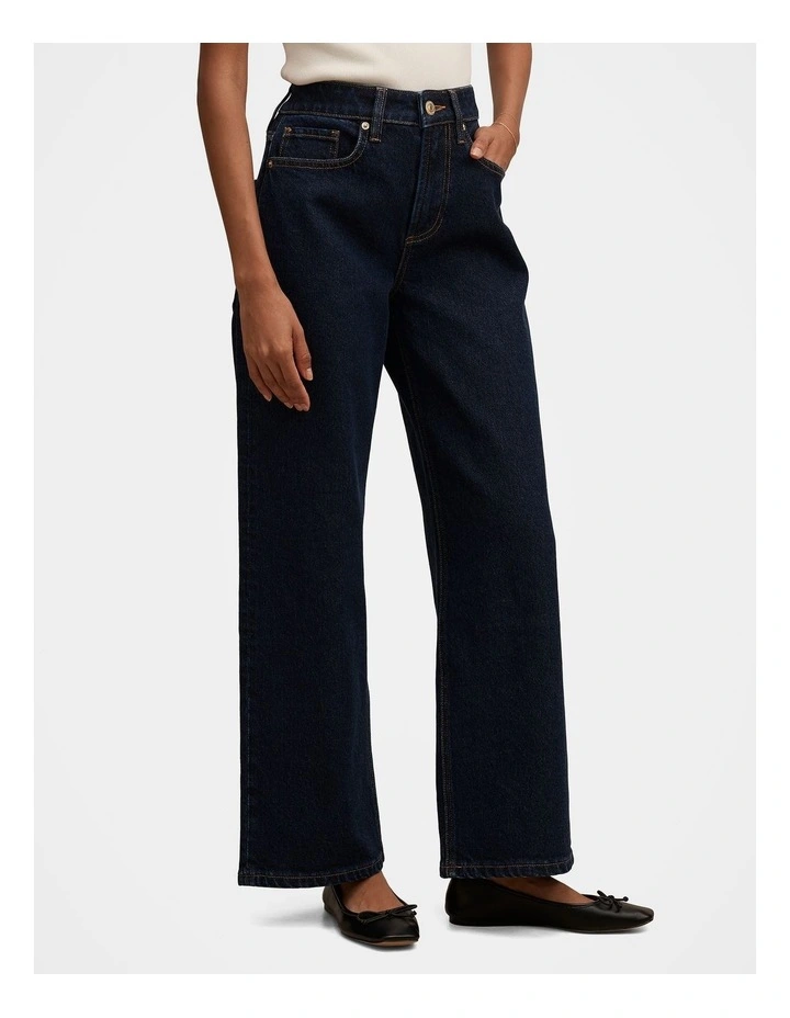 Nicki Mid Rise Straight Jeans in Blue image 3