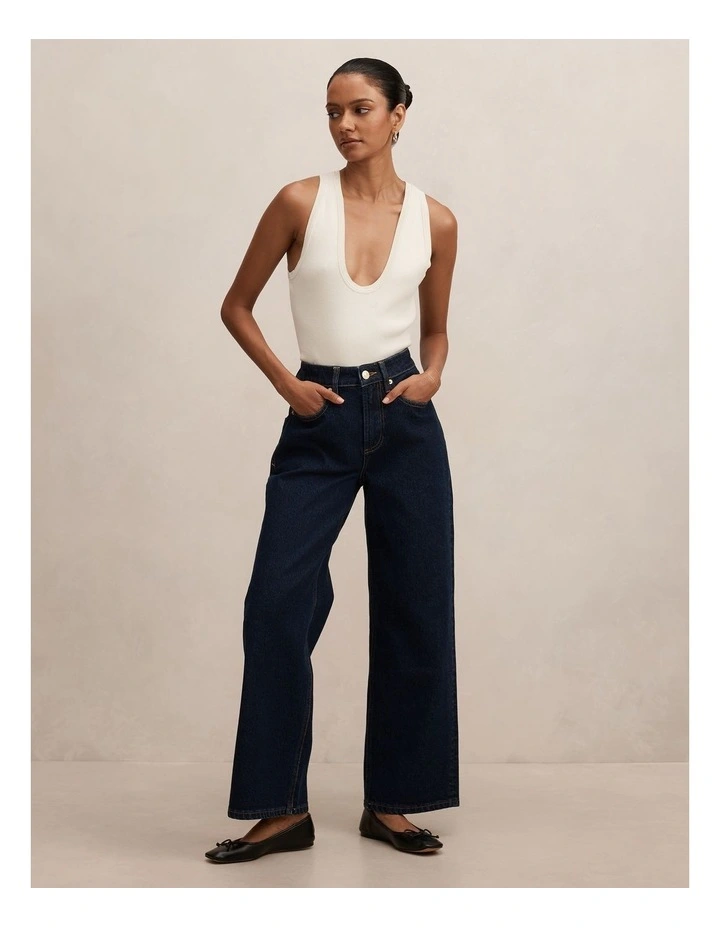 Nicki Mid Rise Straight Jeans in Blue image 5