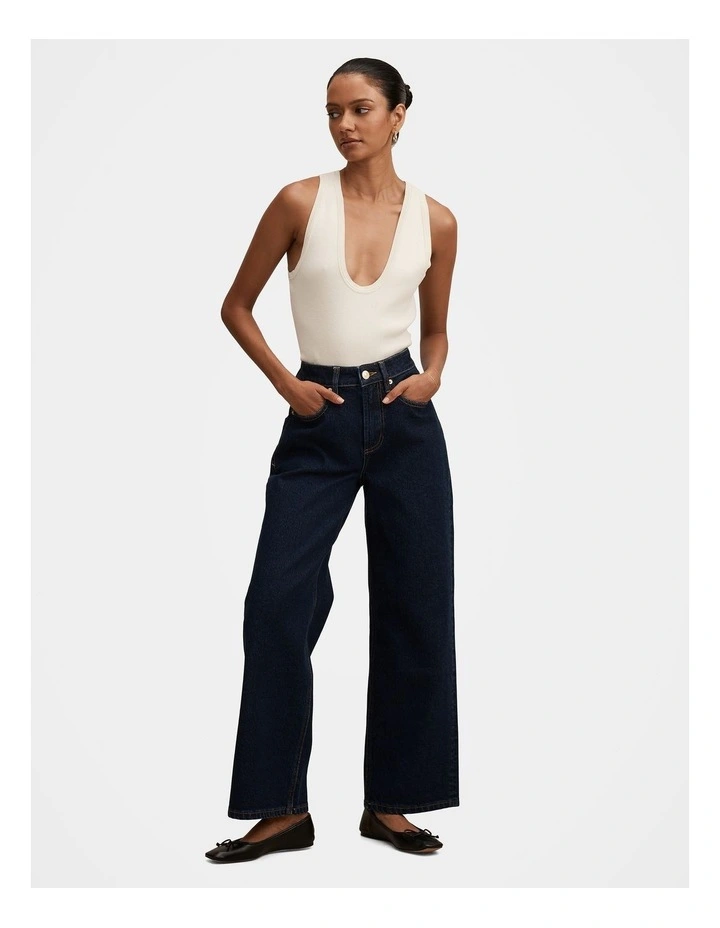 Nicki Mid Rise Straight Jeans in Blue image 5