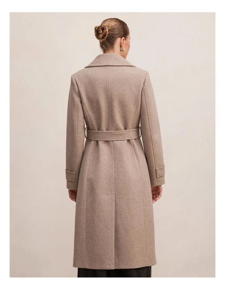Sandy Belted Coat in Mushroom Marle image 2
