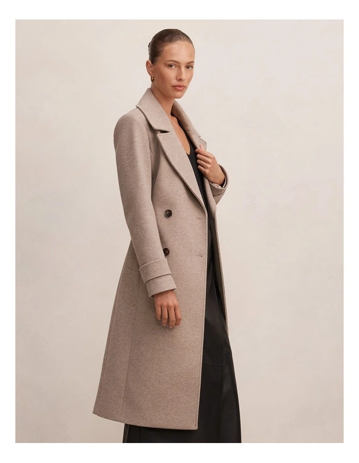 Sandy Belted Coat in Mushroom Marle image 3