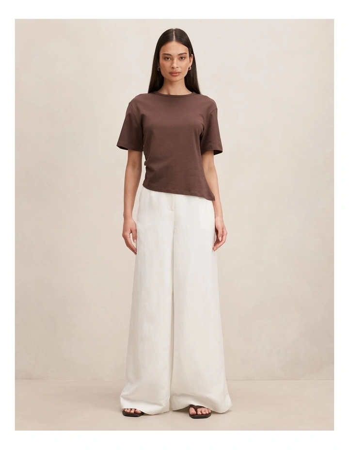 Matilda Linen Blend Wide Leg Pants in Porcelain image 5