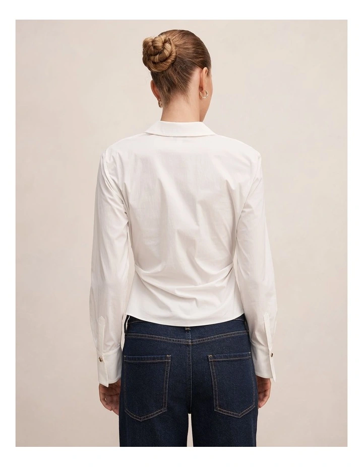 Ainsley Gathered Shirt in Porcelain image 2