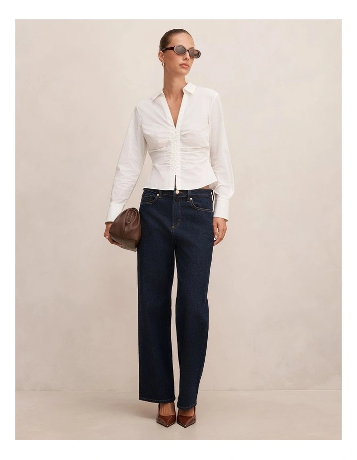 Ainsley Gathered Shirt in Porcelain image 5