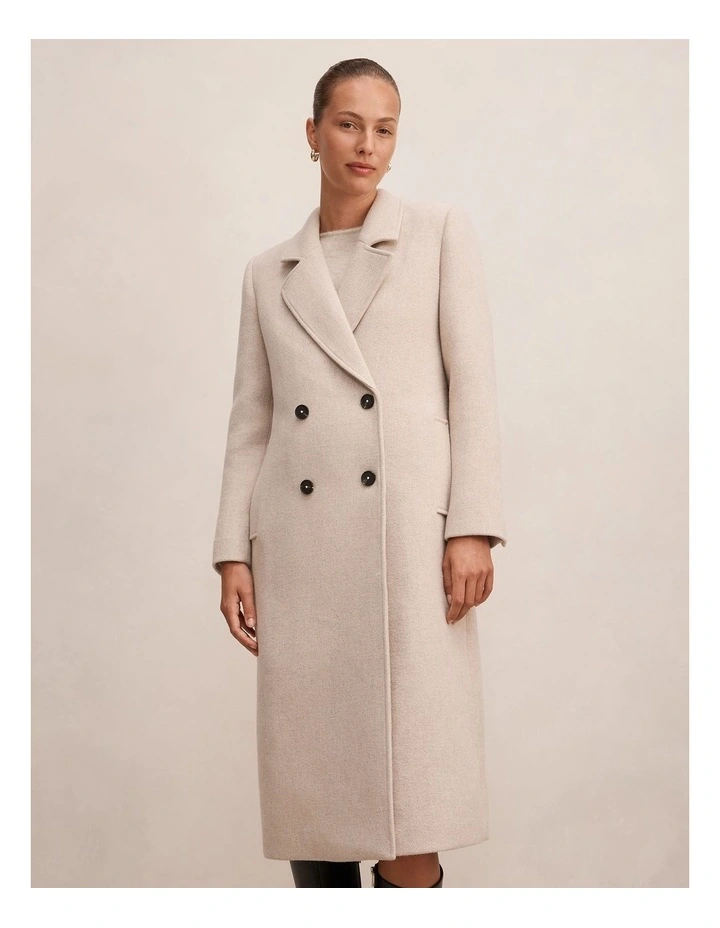 Daisy Double Breasted Coat in Oatmeal image 1