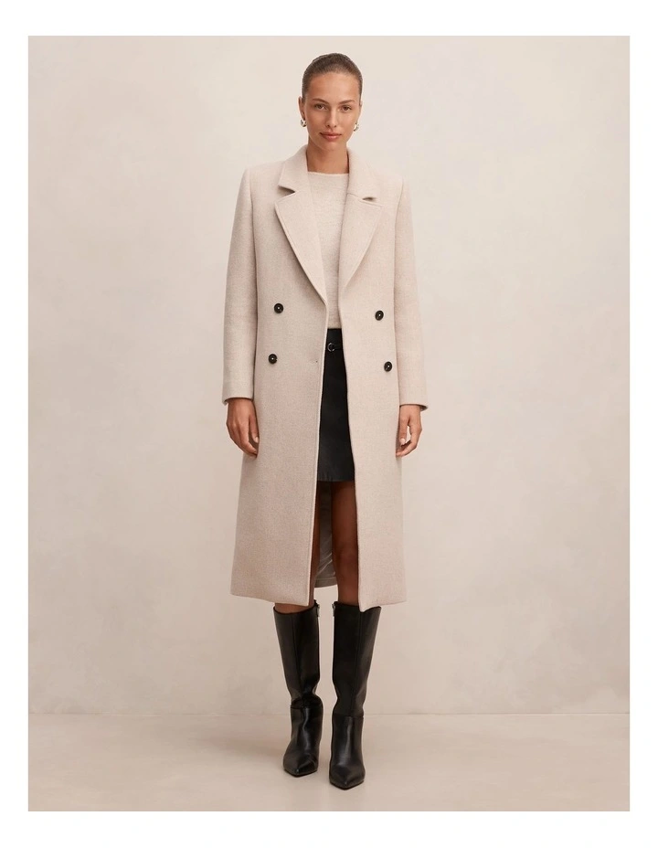 Daisy Double Breasted Coat in Oatmeal image 5