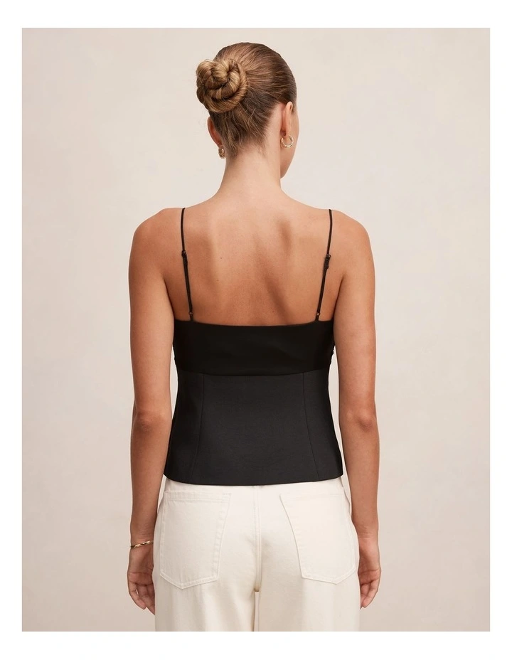 Roxy Gathered Top in Black image 2