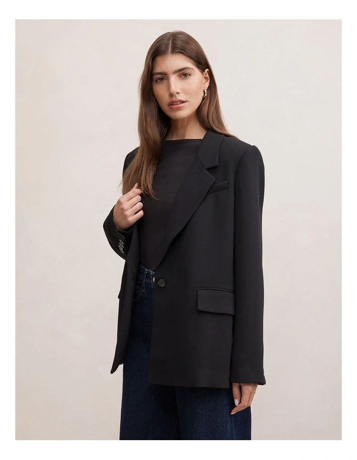 Demi Single Breasted Blazer in Black image 3