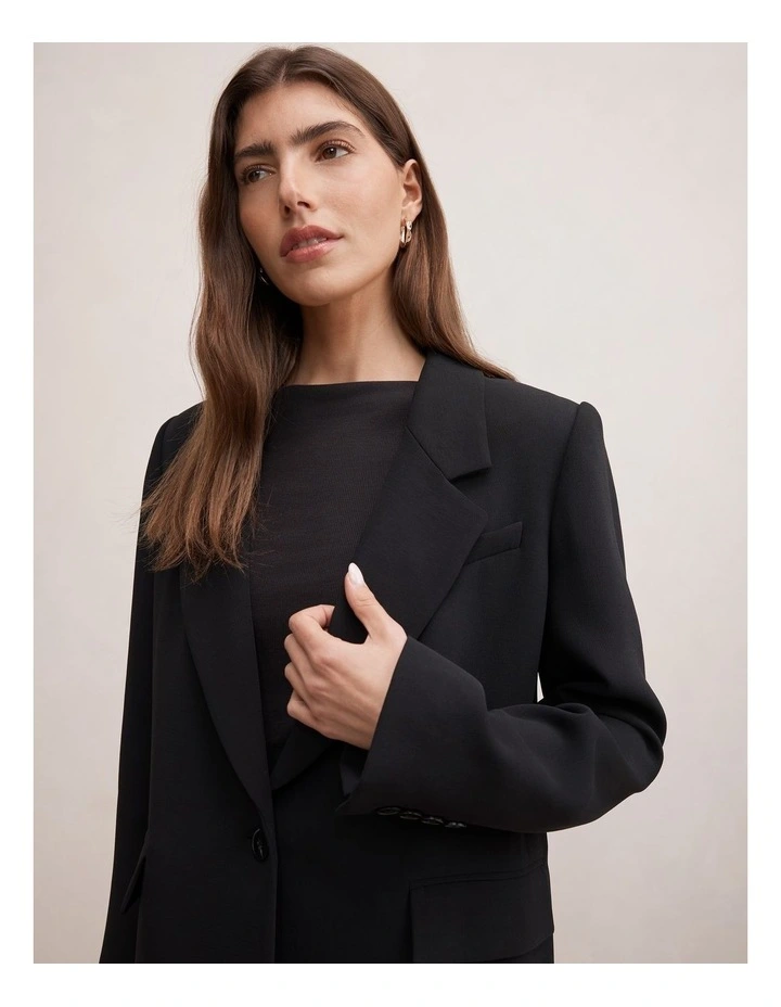 Demi Single Breasted Blazer in Black image 4
