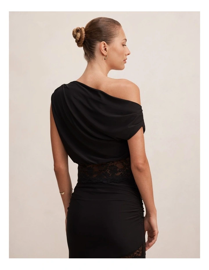 Quinn Tipped Lace Top in Black image 2
