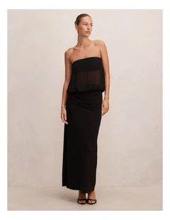 Cammy Strapless Back Cowl Neck Dress in Black