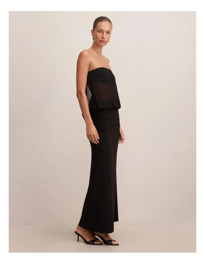 Cammy Strapless Back Cowl Neck Dress in Black image 3