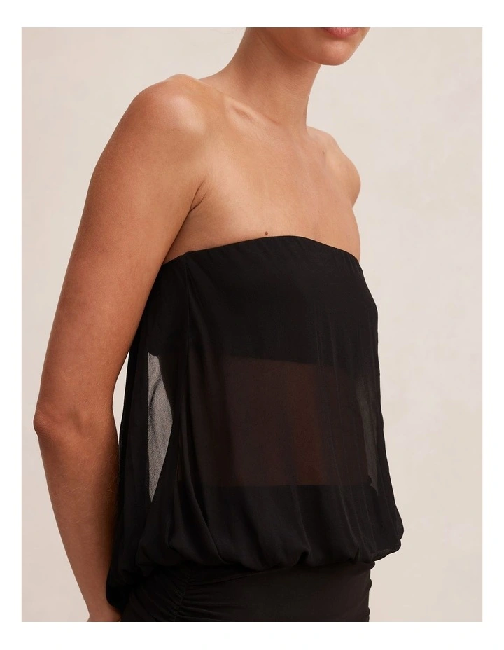 Cammy Strapless Back Cowl Neck Dress in Black image 4