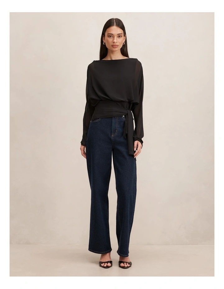 Jessie Batwing Top in Black image 5