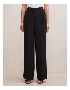 Eva Crepe Wide Leg Pants in Black
