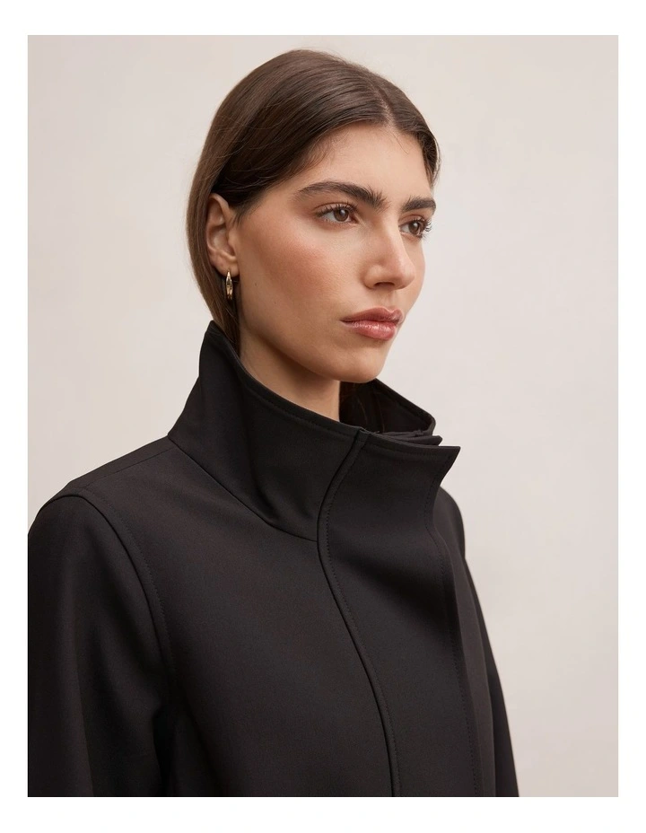 Florence Funnel Neck Trench Coat in Black image 4