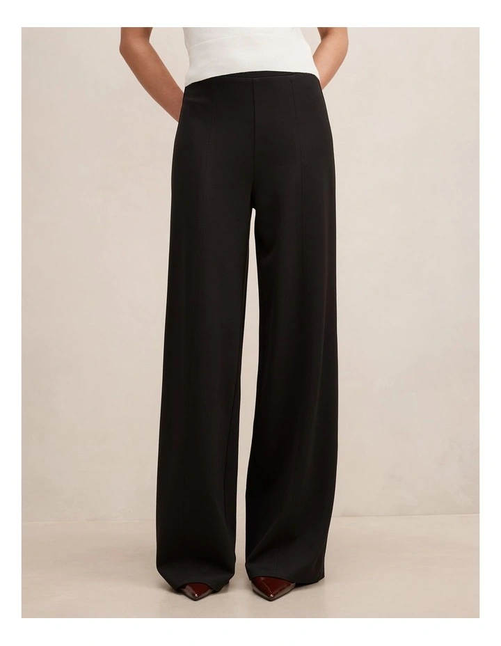 Liv Wide Leg Ponte Pants in Black image 1