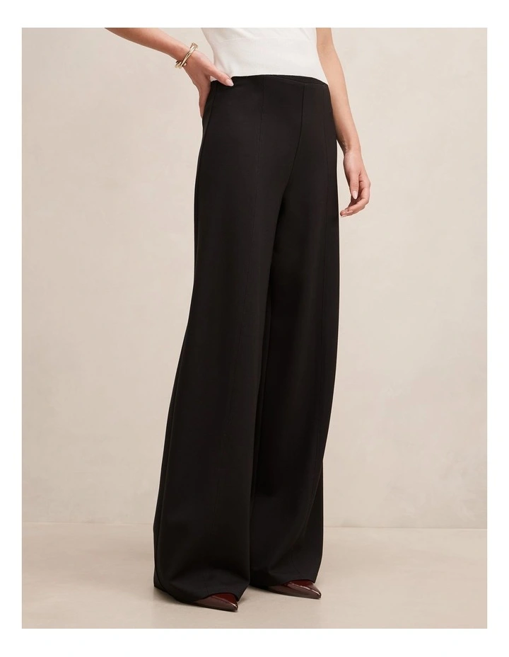 Liv Wide Leg Ponte Pants in Black image 3