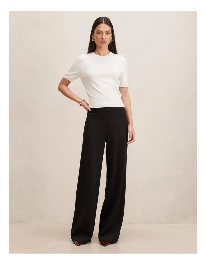 Liv Wide Leg Ponte Pants in Black image 5