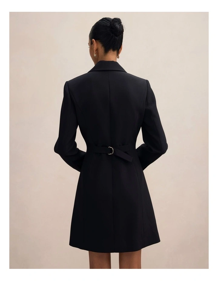Saskia Cinched Blazer Dress in Black image 2