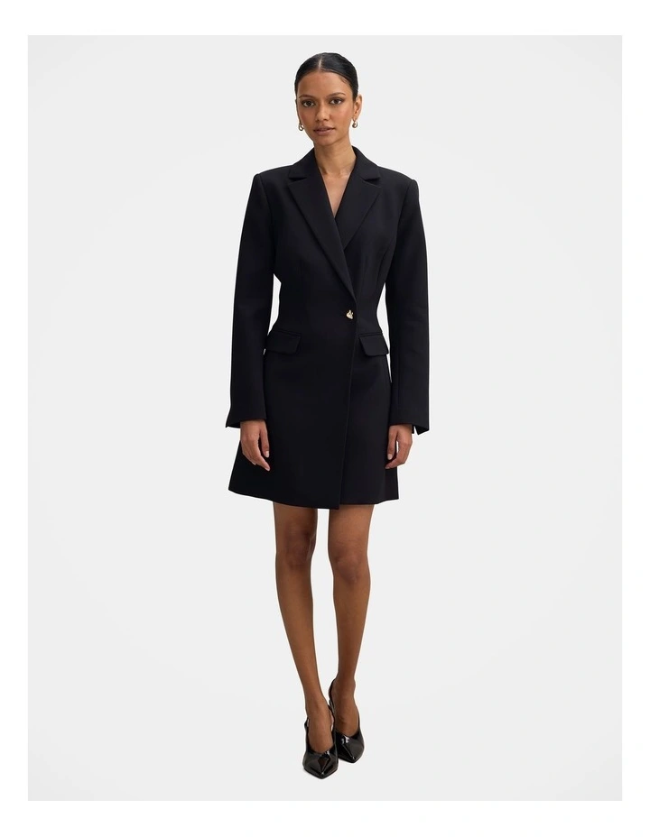 Saskia Cinched Blazer Dress in Black image 5