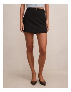 Rosa Belted Skort in Black