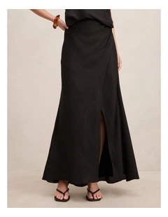 Mila Wrap Maxi Skirt in Black